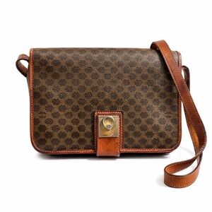 Céline Vintage Macadam Crossbody Bag Brown PVC & Leather Made in Italy